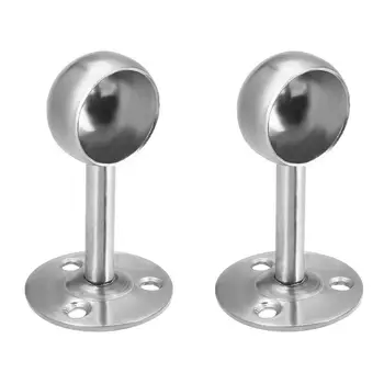 

Wardrobe Pipe Bracket 32mm Dia 95mm Height Wall Mounting Rail Rod Socket 2pcs