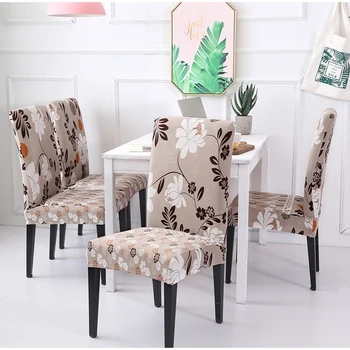 

1/2/4/6 Print Chair Cover Stretch Washable Chair Covers Protector Seat Slipcovers For Dining Room Hotel Banquet Home Christmas