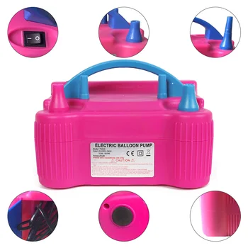 

220V/240V Electric Balloon Inflator Pump AC Plug Double Hole Nozzle Air Compressor Inflatable Electric Balloon Pump Air Blower
