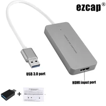 Hdmi-usb 3,0 type-C игровая карта захвата видео устройство для записи потокового видео в реальном времени ключ 1080P видео конвертер Win Mac OS