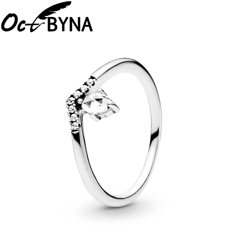 Octbyna классическое женское кольцо с фианитом свадебное обручальное высокого