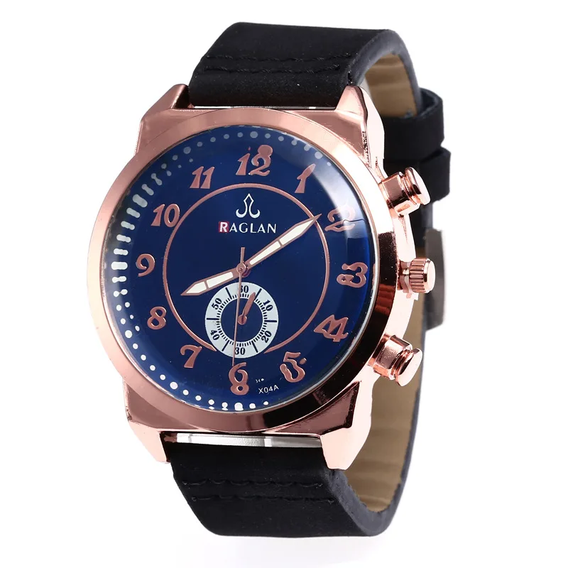 

A Hot Selling Raglan Monocular Twelve with Numbers Men Casual Blueray MEN'S Belt Watch