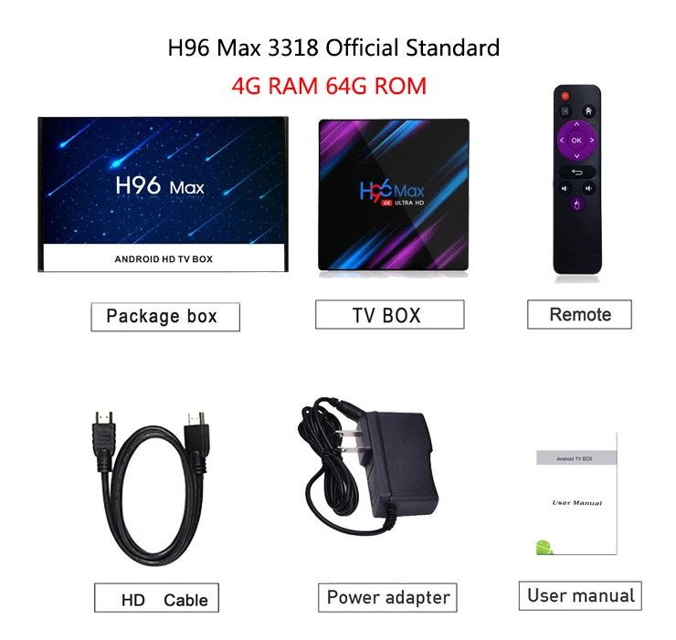 H96 Max 3318 A ТВ приставка Android 9,0 2,4G/5G двухдиапазонный Wifi RK3318 BT 4,0 2G 16G/4G 32G/4G 64G 4K HDR мини-приставка светодиодный дисплей USB3.0 - Цвет: 4GB 64GB