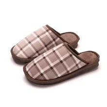 Зимние мужские и женские теплые домашние тапочки с нескользящей подошвой; мужская домашняя обувь с круглым носком; большие размеры; обувь для спальни на плоской подошве