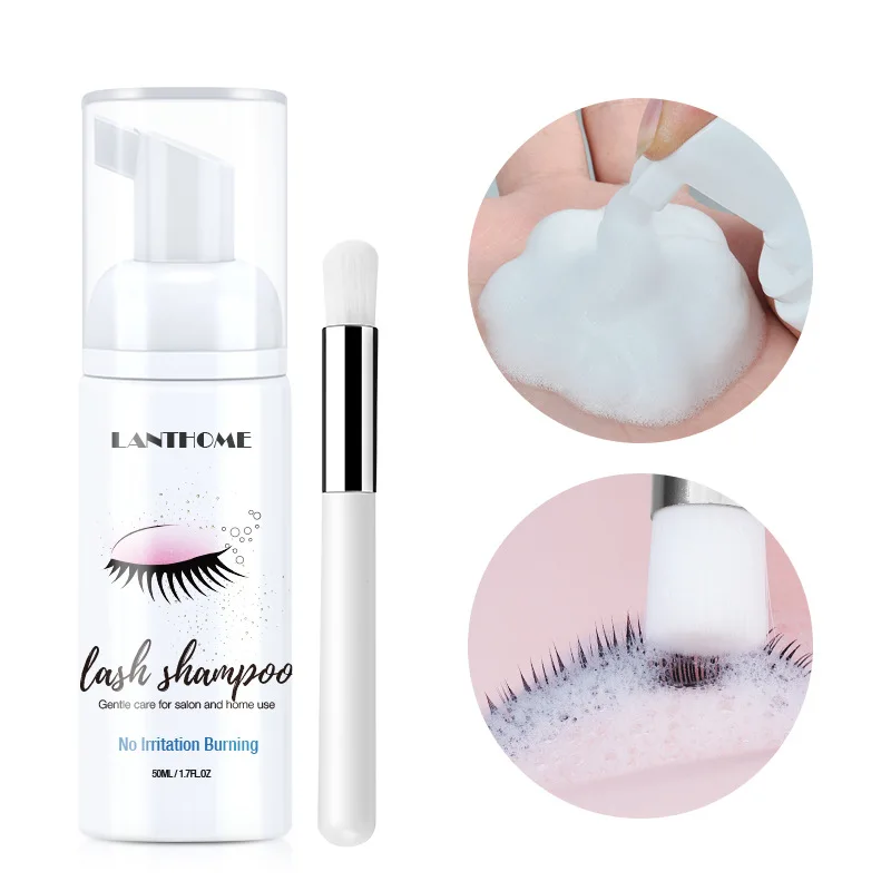 Eyelash Supplement Shampoo 50ML Grafting Cleanser Deep Clean Glue Makeup Remover Foam Pump Face | Красота и здоровье