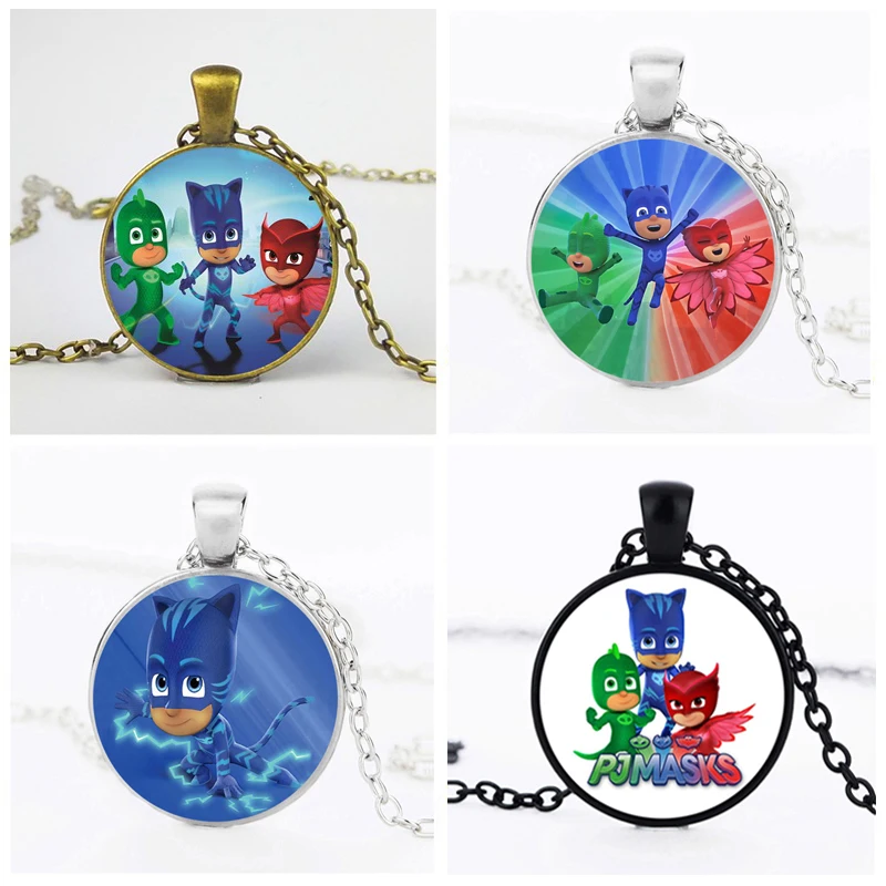 PJ Masks Costume Necklace Anime Cartoon Accessories Pendant Catboy Owlette Gekko Toys Pj Mask Juguete Time Gem Sweater Chain S63