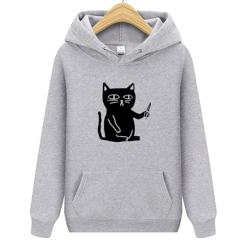 

2020 spring and autumn trend Korean cartoon cat pattern printing casual hooded men's loose comfortable youth hoodie