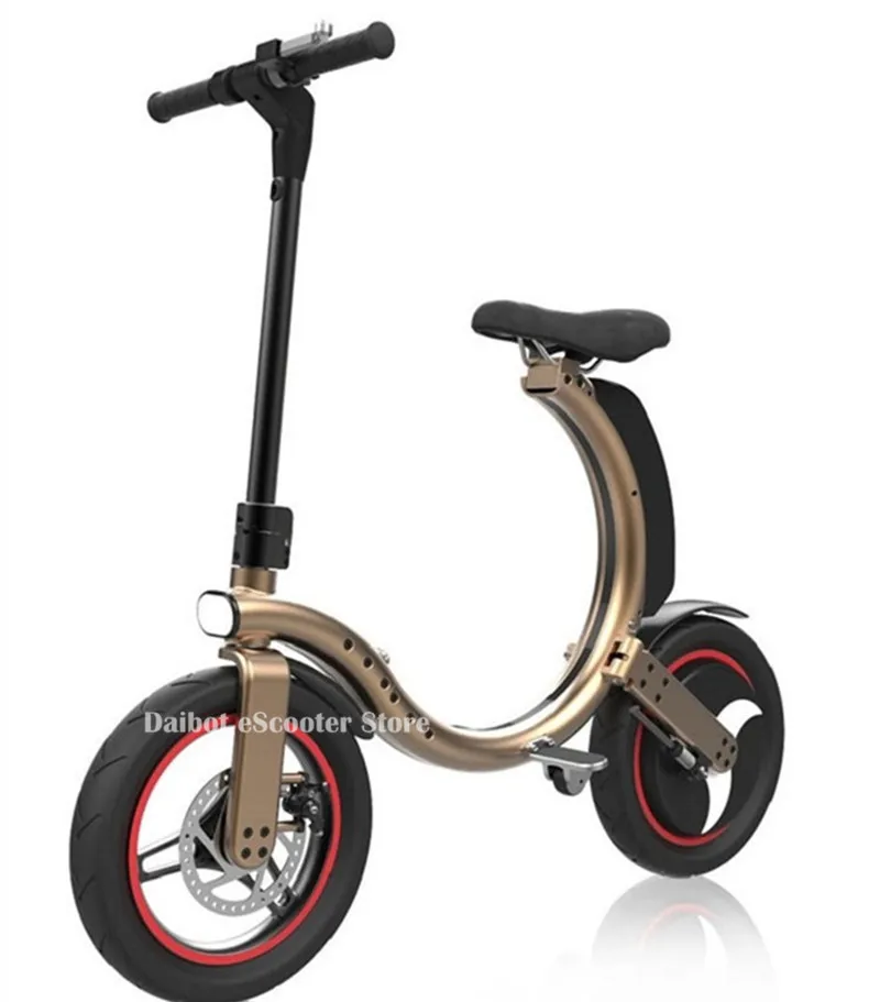 Gold 14 ''портативный электрический скутер 36 в 450 Вт, электрический складной велосипед, электровелосипед, электровелосипед - Цвет: Gold