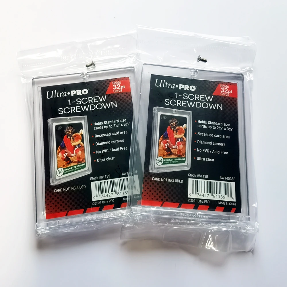 32PT Ultra.Pro 1-Screw Screwdown Recesed Card Area Protection Ultra Clear Card Bricks Hold Basketball Football Hockey MTG Cards