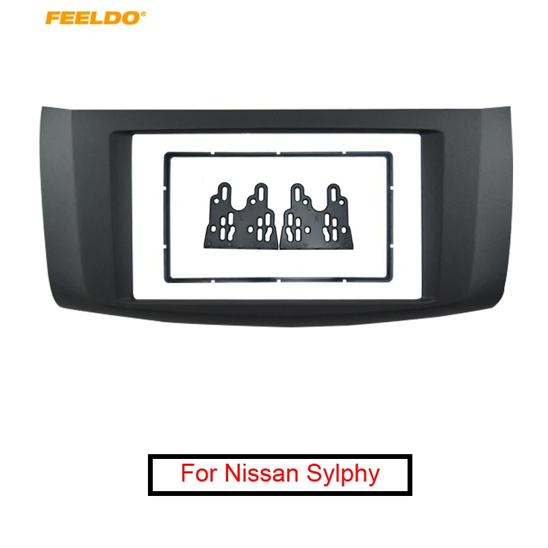 FEELDO Car Stereo Radio 2Din Fascia Frame Adapter For Nissan Sentra/Sylphy/Pulsar/Tiida Refitting Dash Fitting Panel Trim | Автомобили и