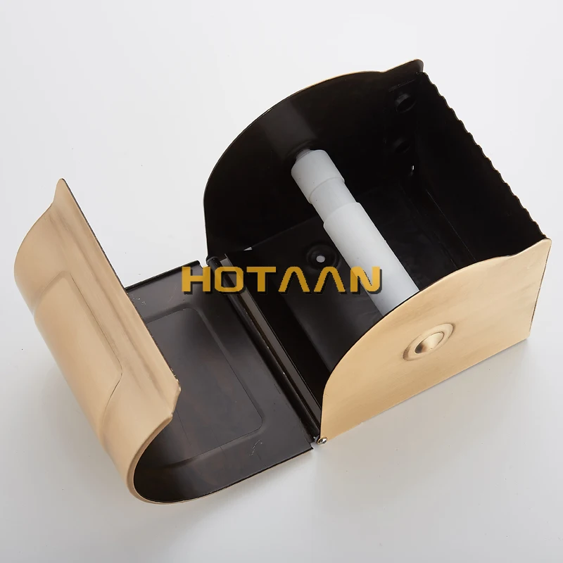 Оптом и в розницу настенный держатель для туалетной бумаги для ванной комнаты античный латунный рулон коробка для салфеток YT-10892
