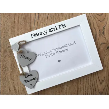 

Nanny and Me Picture frames with your wording, custom white wood photo Frame, birthday keepsake, home decor,Mothers Day gift