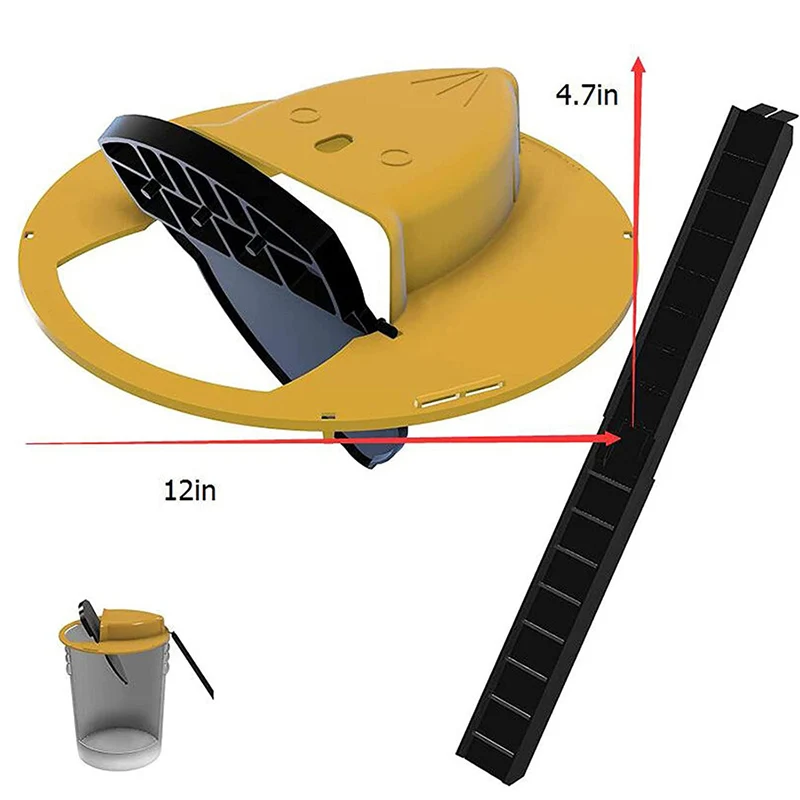 Rattenfalle, Eimer-Mausefallen, Mausfangwerkzeug – Automatische Mausefalle mit Flip-and-Slide-Deckel, wiederverwendbare Mausefalle