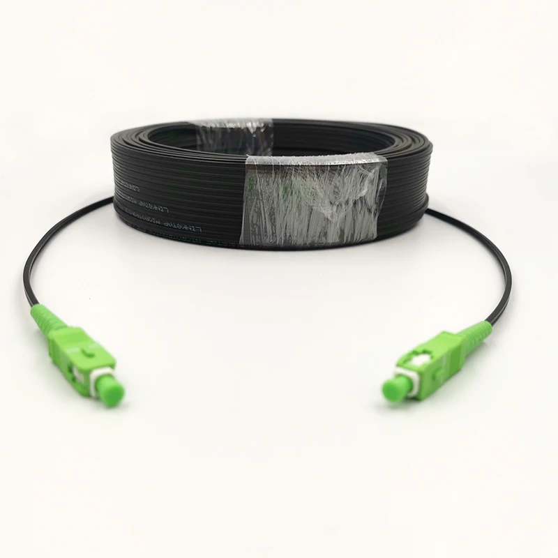 SC/APC-SC/APC Outdoor Drop Cable SC APC Singlemode SM Simplex FTTH Drop Patch Cable Singlemode Fiber Optic Jumper Cable 10M-50M 