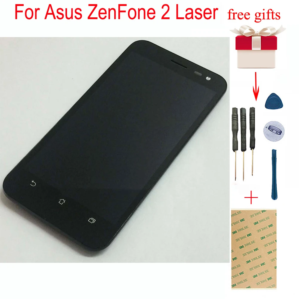 Полный сенсорный экран, панель дигитайзер стекло+ ЖК-дисплей монитор в сборе с рамкой для Asus ZenFone 2 Laser ZE500KL ZE500KG Z00ED