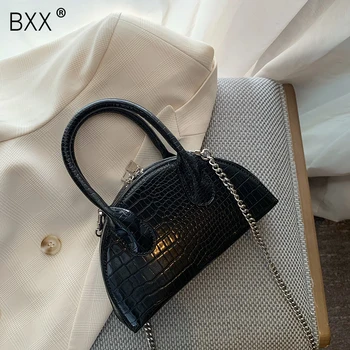 

[BXX] Crocodile Pattern Chain Crossbody Bags For Women 2020 Summer Shoulder Crossbody Bag Female Travel Handbags and Purse HN731