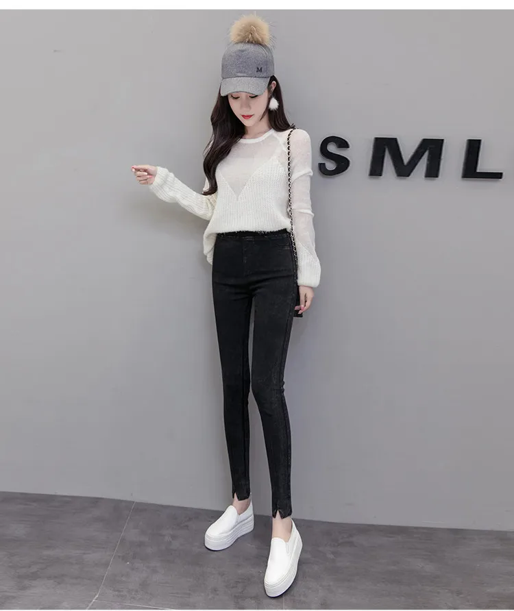 Spring and Autumn 2019 new leggings women wear trousers thin feet pencils spring high waist plus size S-5XL | Женская одежда