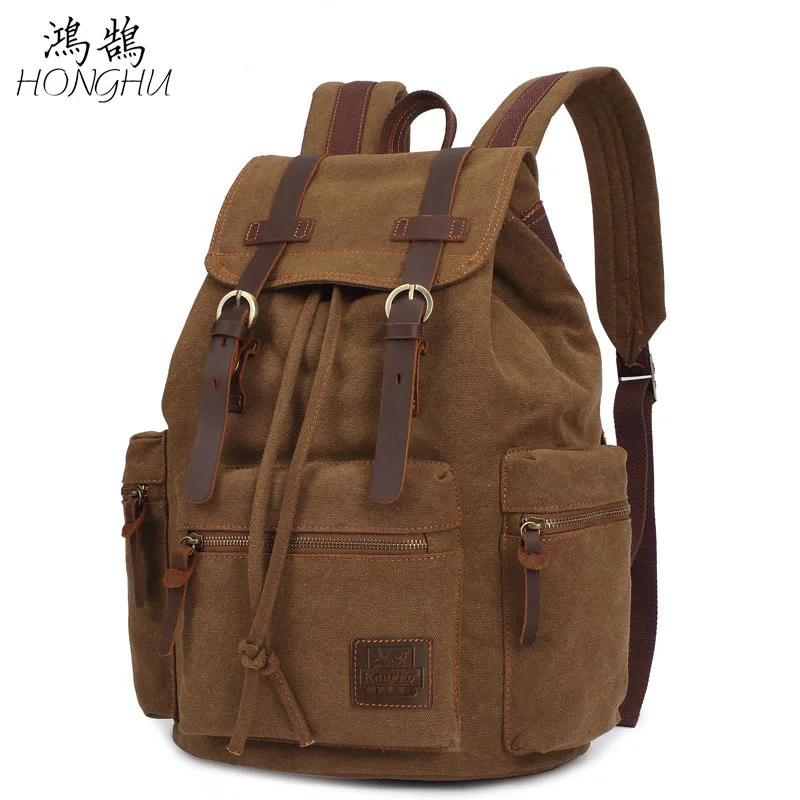 

New Style Hot Sales Europe And America School Bag Canvas Backpack Retro Men's Backpack Large Capacity Computer Travel Bag