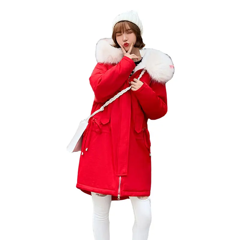 

Fur Coat Hooded Winter Down Coat Jacket Thick Warm Loose Casaco Feminino Abrigos Mujer Invierno Cotton padded Wadded Parkas 09