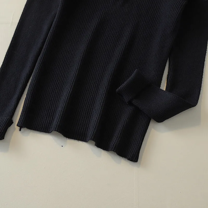 2019 Trend Knitted Sweater Women Zipper Turtleneck Long Sleeve Slim Women Pullover Sweater Autumn Winter Warm Female Jumpers (44)