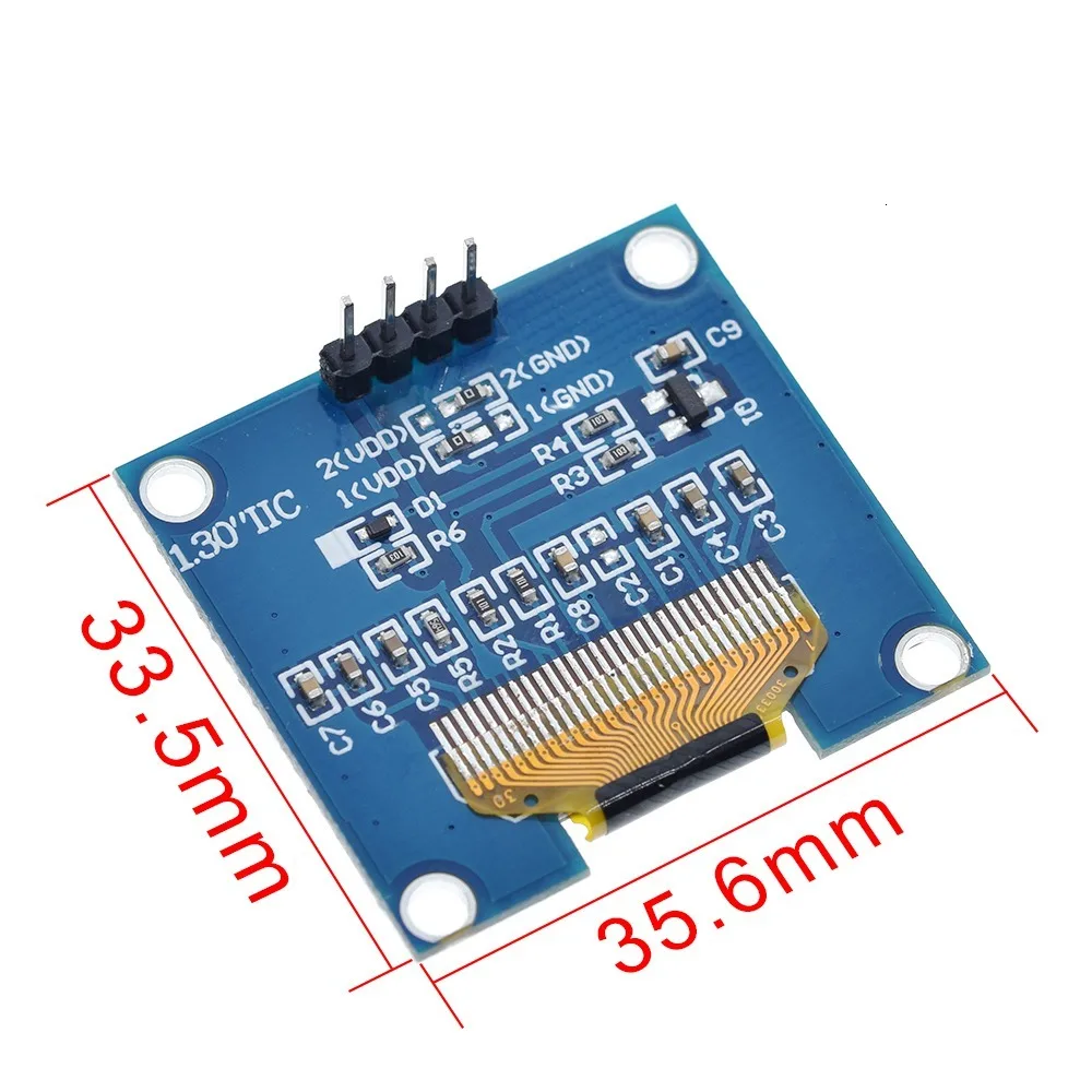 Шэньян 1 шт. 4PIN 1," O светодиодный модуль белый/синий цвет 128X64 1,3 дюймов O светодиодный ЖК-дисплей светодиодный Дисплей модуль 1,3" IIC I2C общаться