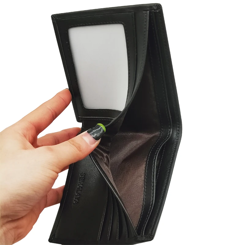 Men Wallet 100% Genuine Leather Men Wallets Premium Product Real Cowhide Wallets for Man Short Black Walet Men Wallet RFID Busin