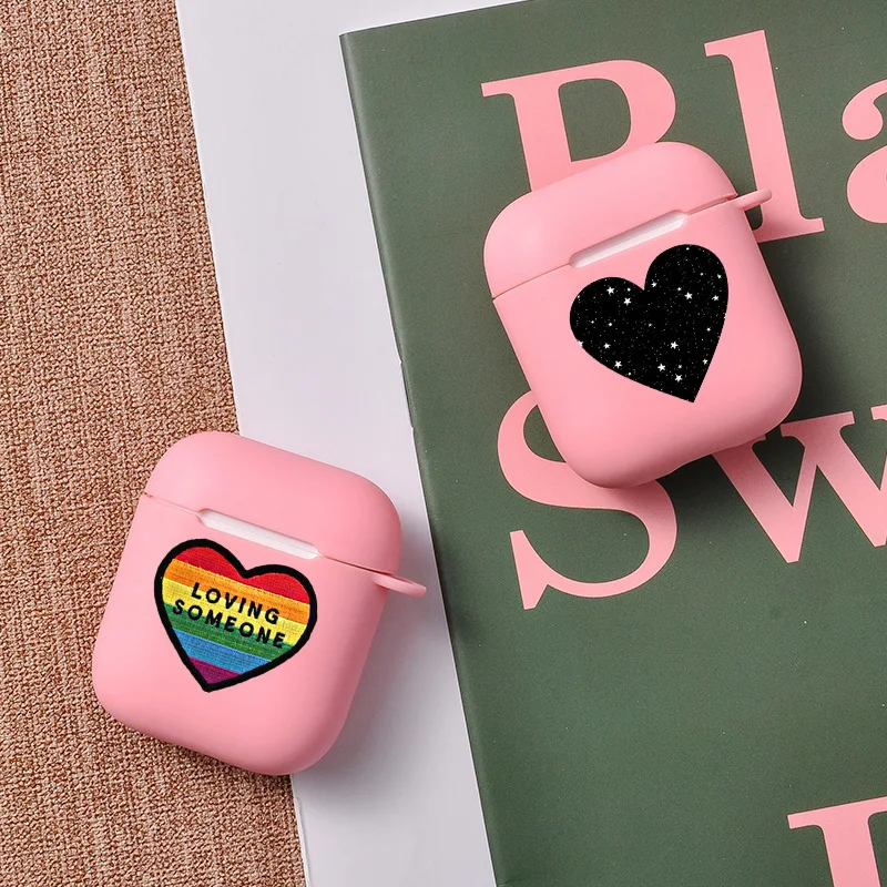

Cute Loveing Heart Soft Silicone Case For Apple Airpods 1 2 Wireless Bluetooth Cover For Air pods Candy Color Protective Cases