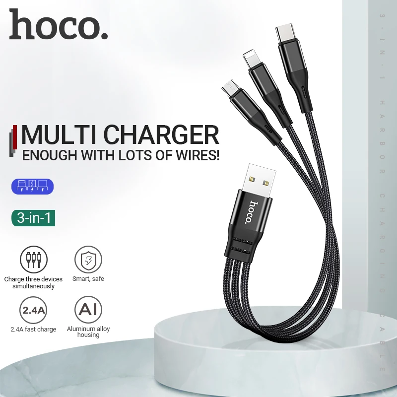 Micro Usb Cable 3 1 | Hoco Cable Usb | Usb Lightning - 3 - Aliexpress