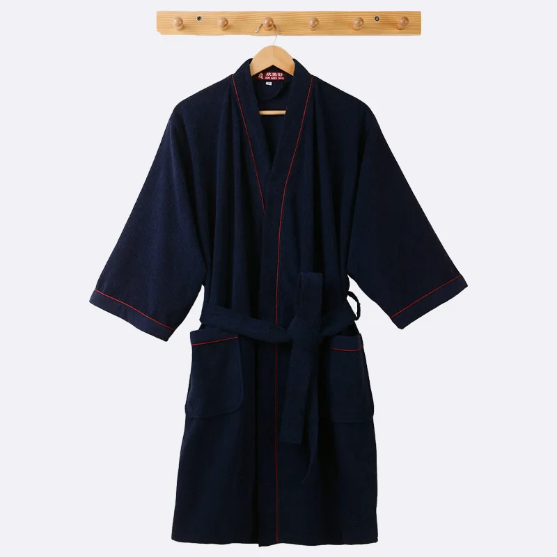 Summer Cotton Bathrobe Towel Terry Robe Lovers Hotel Robe Solid Men's Robe Soft Sleeprobe Male&Female Casual Homewear Summer