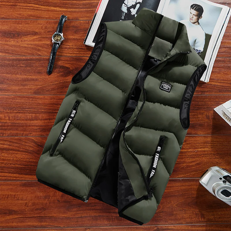

Fashionable Men's Jacket Sleeveless Vest Spring and Autumn Warm Soft Vest Casual Jacket Men's Cotton Men's Men's Vest Men's Thic