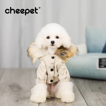 

WorkSuit Feather collar cotton-padded Clothes with Hood