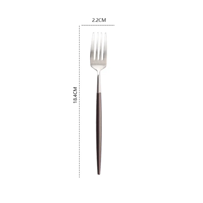 Столовая Посуда свадебный набор посуды из нержавеющей стали кофе с золотым ножом серебристый цвет, набор столовых приборов Ложка Вилка Набор ножей вилки, ножи, ложки - Цвет: 1pc dessert fork