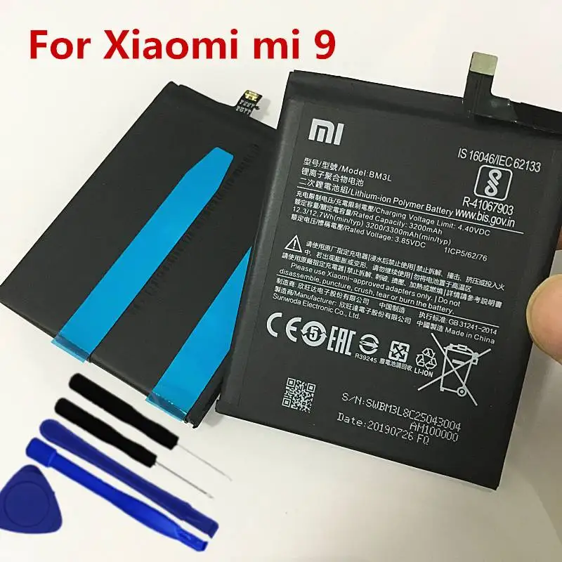 Новая Оригинальная сменная батарея для Xiao mi 9 mi 9 M9 mi 9 BM3L настоящая батарея для телефона 3300 мАч