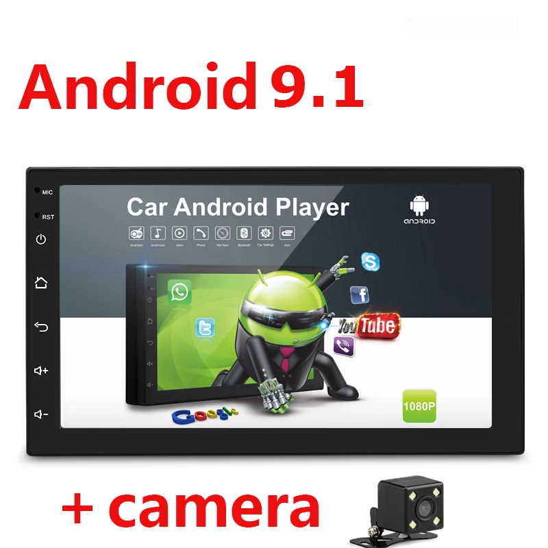 7 &quot2G + 16G ROM 2 Din Автомобильный MP4 MP5 плеер HD Android 9 1 сенсорный экран мультимедийное