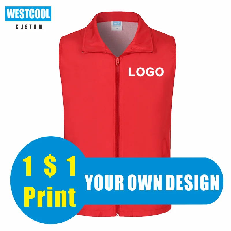 

Cheap Volunteer Vest LOGO Customized Fashion Simple Volunteer Vest Custom Personal Group Logo Printed WESTCOOL 2020