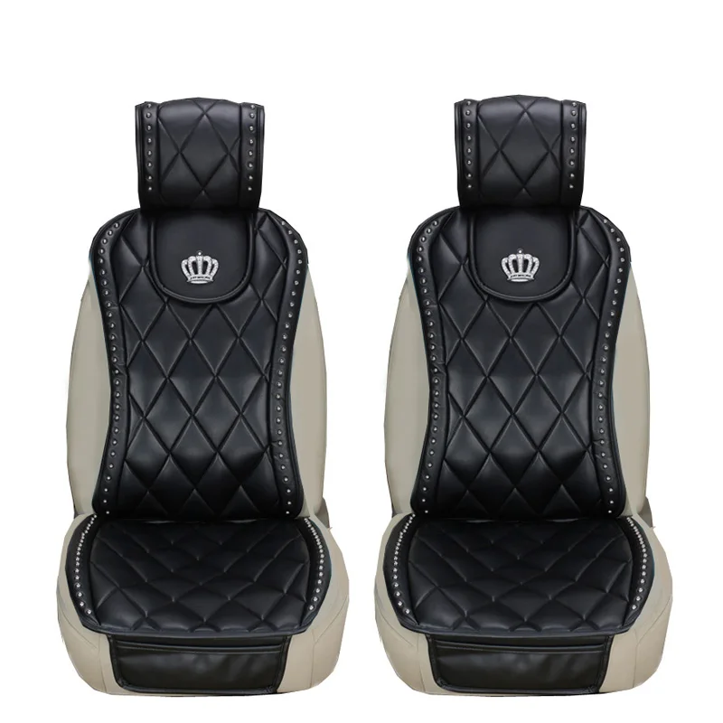 Universal Car Seat Cover Crown Willow Nails Leather Auto Seat