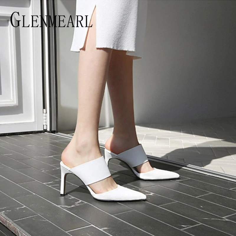 white mule slippers