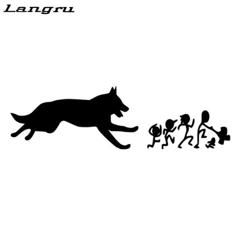 Langru немецкая овчарка наклейки на семейный автомобиль креативная Виниловая