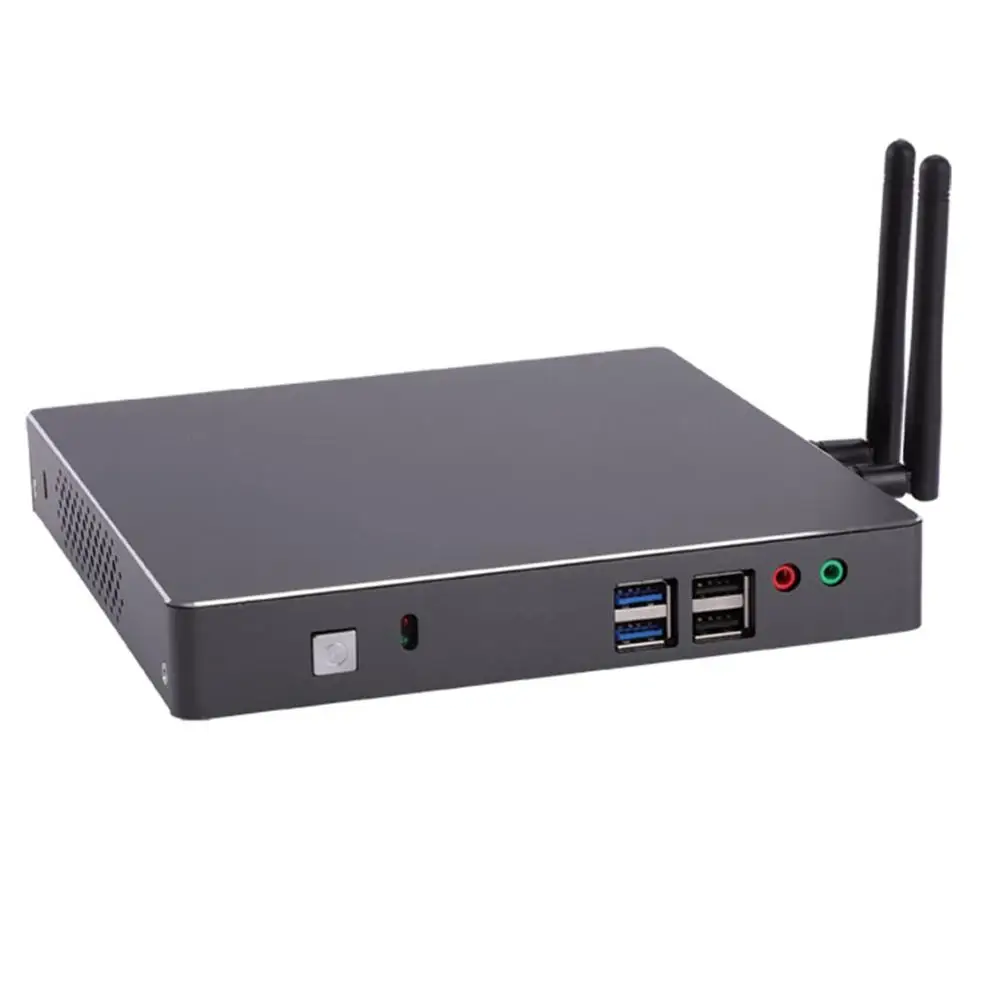 Мини ПК настольный компьютер AMD Quad Core LX 420 Windows 10/Ubuntu (серый) [HUNSN BH08GL]