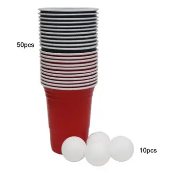 

50 Pcs Plastic Beer Pong Cups BeerPong Party Mug Camping Christmas Birthday Party Supplies Props