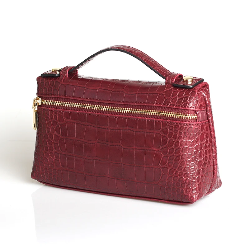HIGHREAL индивидуальный дизайн трендовая сумка страусиный Узор Натуральная кожа сумки женские вечерние клатчи - Цвет: Crocodile Maroon (L)