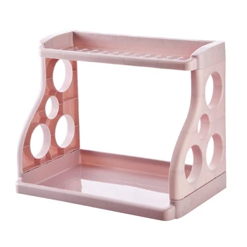 

2-Tier Desktop Storage Shelf Plastic Seasoning Cosmetic Storage Rack Countertop Shelf for Kitchen Bedroom LBShipping