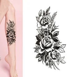 Fake Tattoo Sticker For Men Women Children Tiger Wolf Death Skull Temporary Tattoo Fake Henna Skeleton King Animal Tatoo