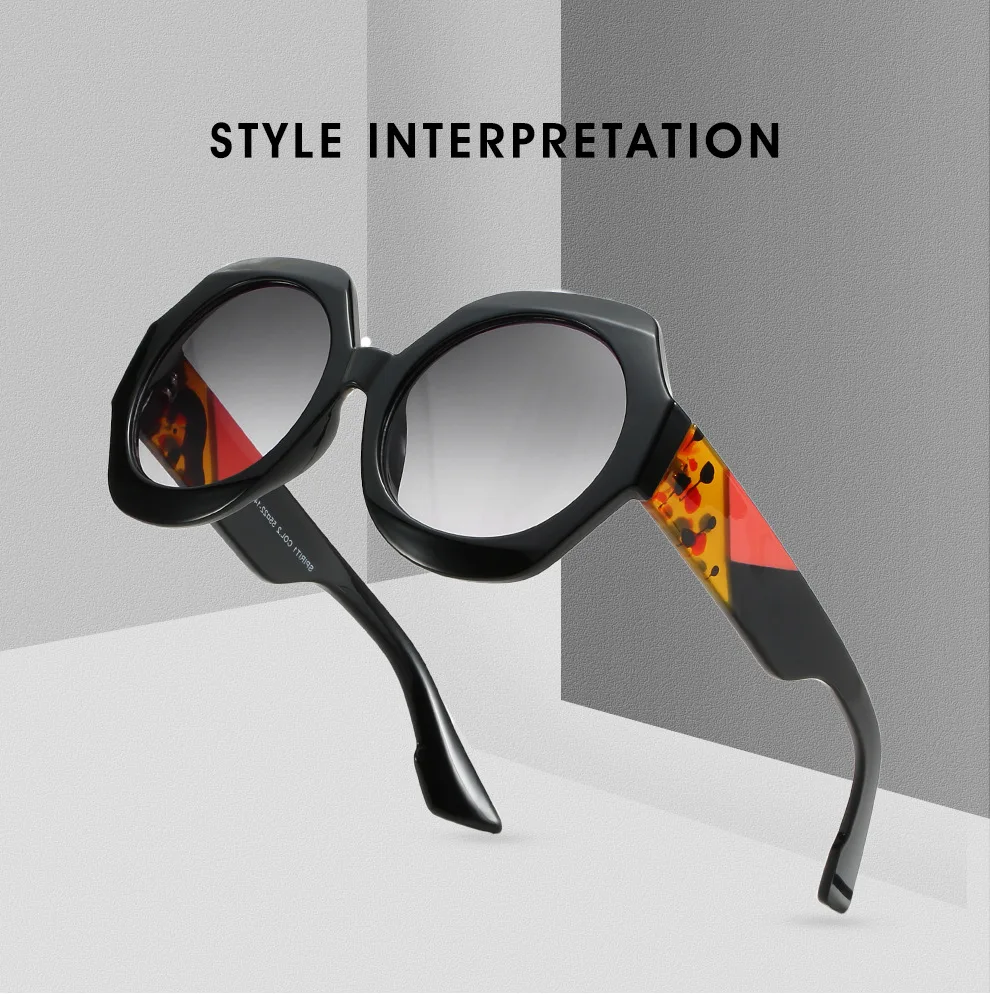 

2020 new fashion sunglasses trend round sunglasses women's personality polygon sunglasses
