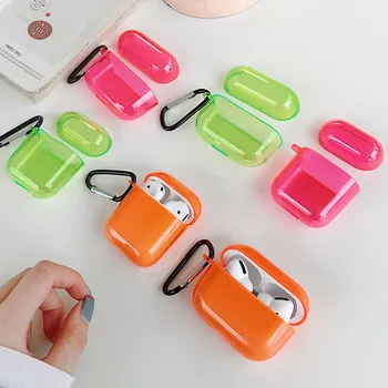 

Fluorescence Neon Earphone Case For AirPods Pro 2 1 Case Cute Hard PC Candy Color Protective Cover for AirPod Air Pods 2 3 Case