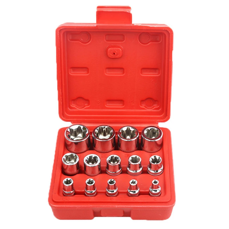 

14pcs/Set Hexagonal Plum Socket Wrenches Ratchet Sleeve Tool Repair Accessories Chrome Vanadium For Home Personal DIY