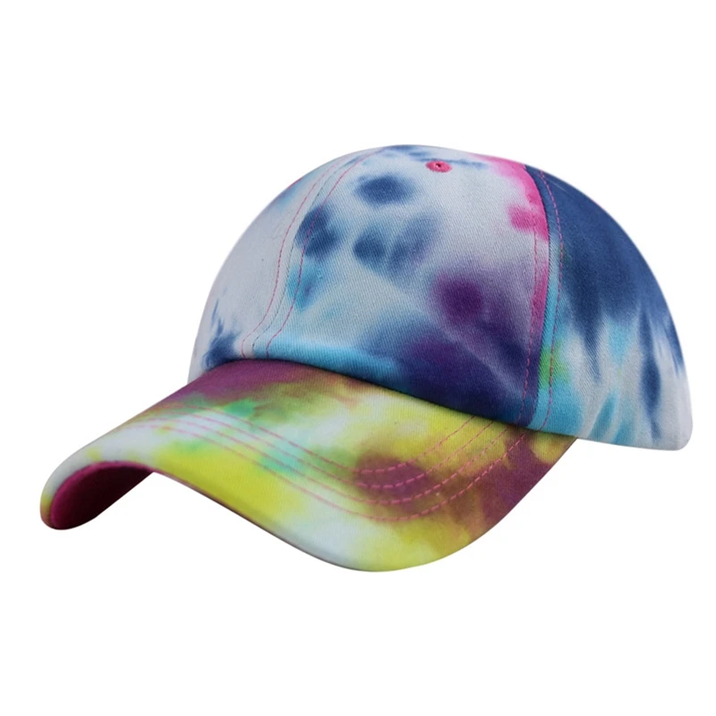 

Gradient Tie-dye Baseball Cap Outdoor Adjustable Sun Hat with Velcro for Women and Men
