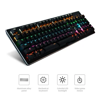 

K11 Wired RGB 104 Keys Gaming Mechanical Keyboard and Backlight mouse USB Game Keyboards for Computer Desktop Laptop
