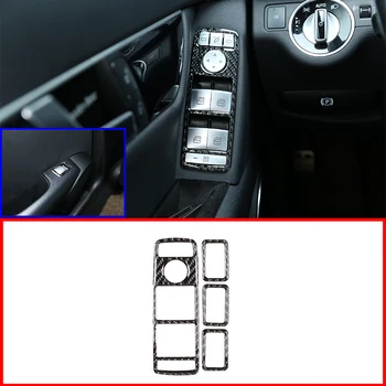 

Real Carbon Fiber Window Lift Switch Button Frame Sticker for Benz B W246 C E GLE GLA W204 W166 X156 2008-2014 Styling Accessory
