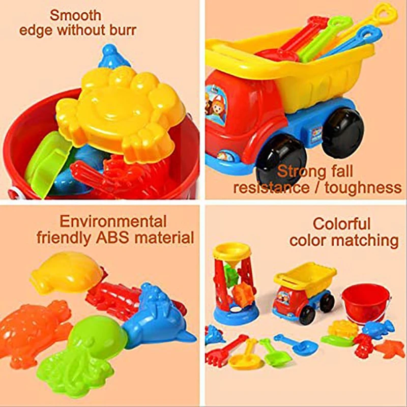 B2RE Sandbox Toy with Watering Pot Interactive Beach Game Sand Toy Gift for Kid Summer Beach Toy Set Sand Pack Toy Sandboxes